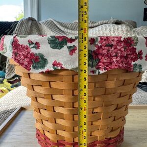 Vintage 2002 Longaberger Geranium Basket Signed Collectible with Protectors